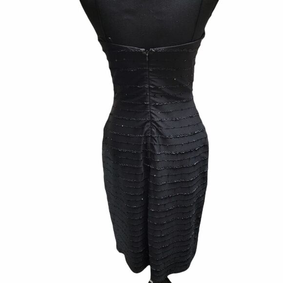Groupe J.S. Black Spaghetti Strap Dress with Lace Detail Size 4 - Picture 3 of 8